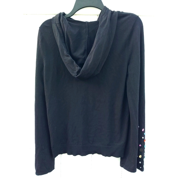 ✨Glamorous✨ INC International Concepts Gem Bell Sleeve Hoodie Black - Picture 3 of 8